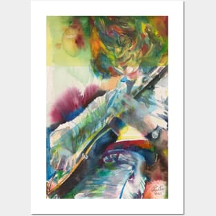 JEFF BECK watercolor portrait .1 Posters and Art